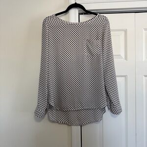LOFT Long Sleeved Lightweight White Blouse Size Medium